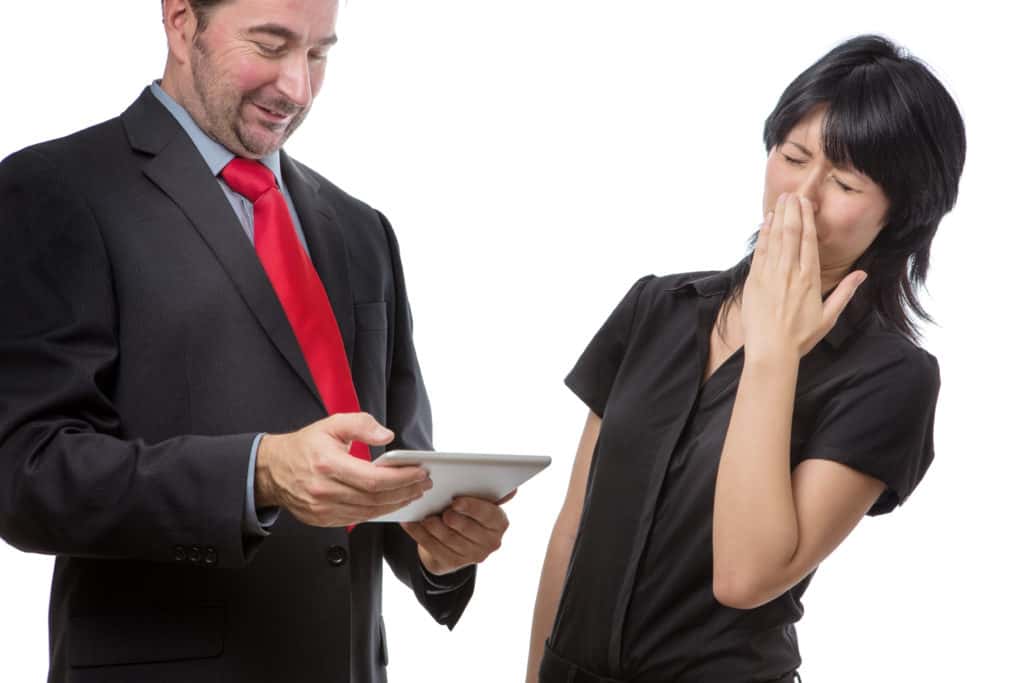 Guy with bad breath and woman covering her nose