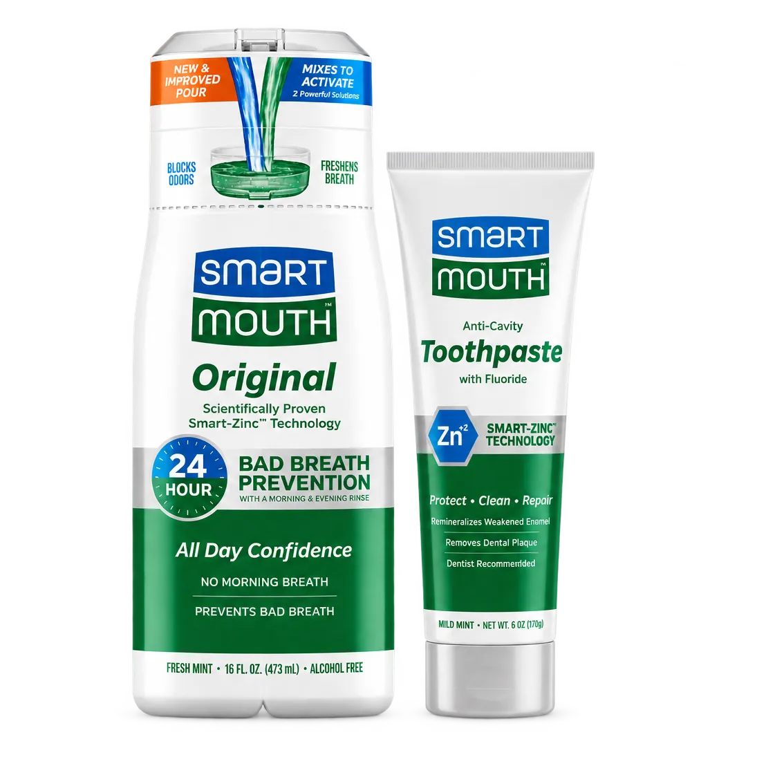 Toothpaste + SmartMouth™ Original Activated Mouthwash Bundle