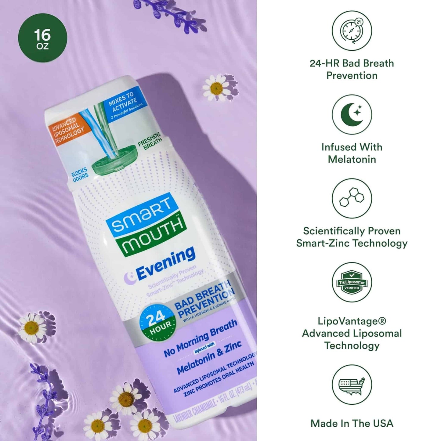 SmartMouth™ Advanced Liposomal Evening Mouthwash (16oz) - Image 4