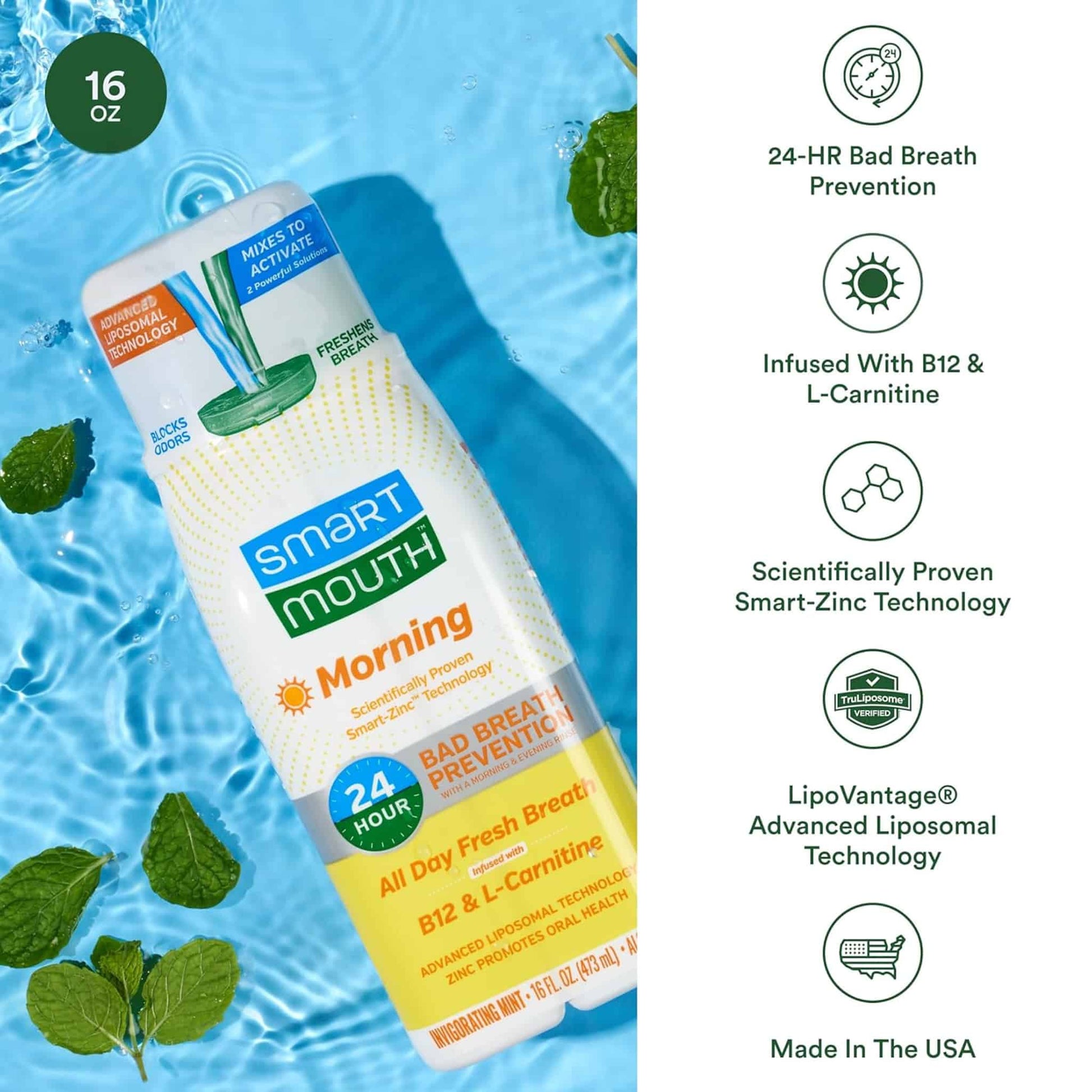 SmartMouth™ Advanced Liposomal Morning Mouthwash (16oz) - Image 4
