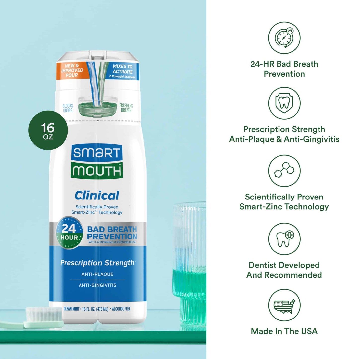 SmartMouth™ Clinical Activated Mouthwash (16oz) - Image 3