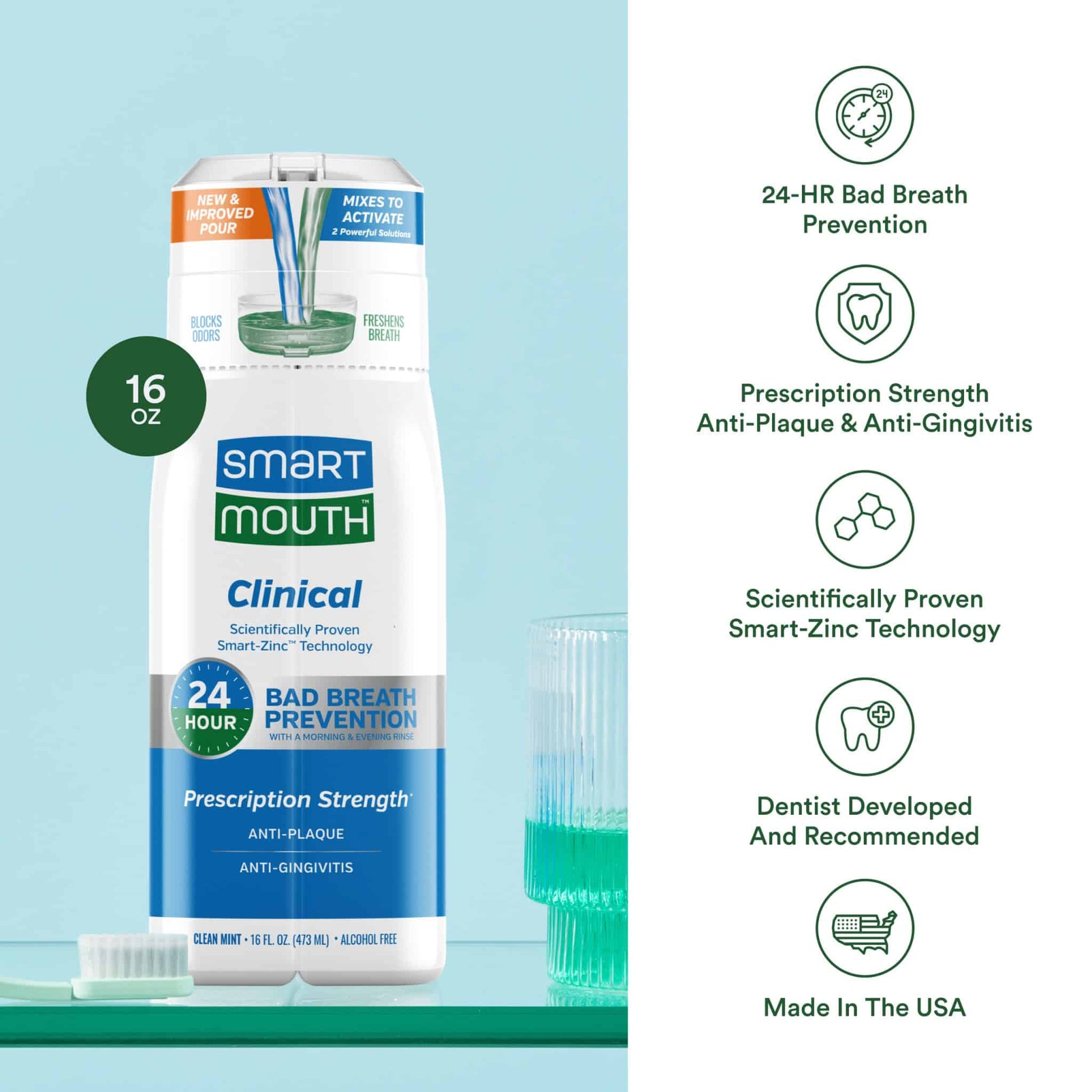 SmartMouth™ Clinical Activated Mouthwash (16oz) - Image 3