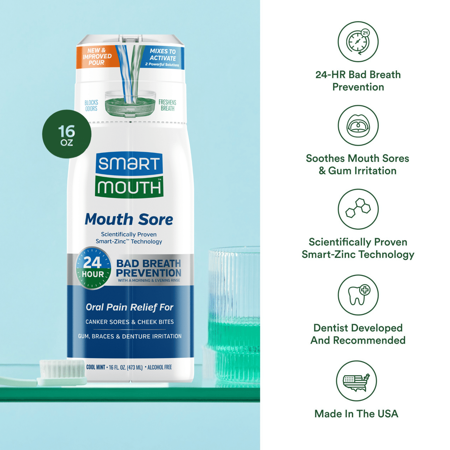 SmartMouth™ Mouth Sore Activated Mouthwash (16oz) - Image 3